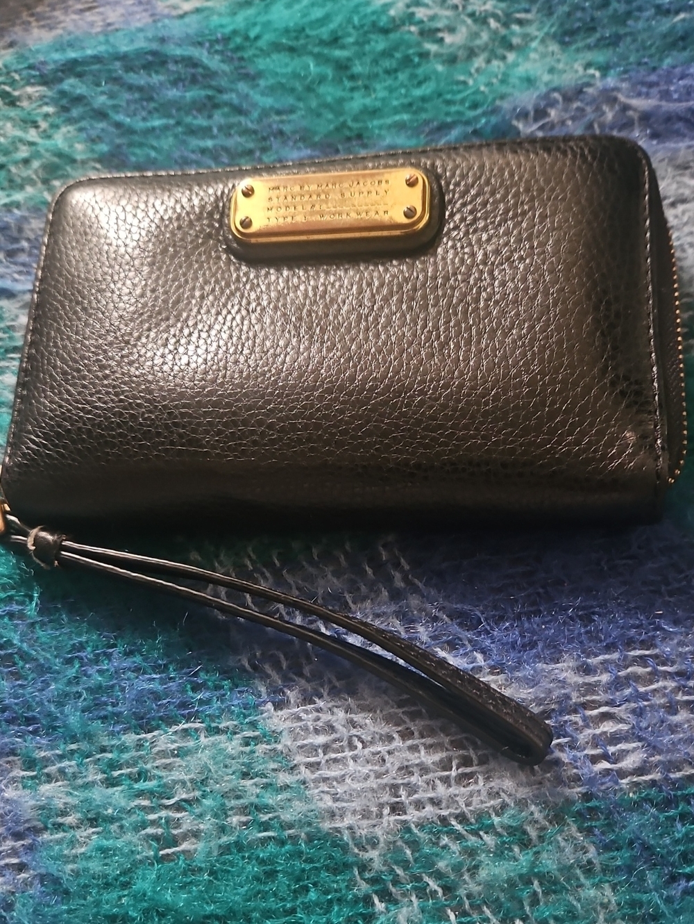 Marc by Marc Jacobs black leather wristlet